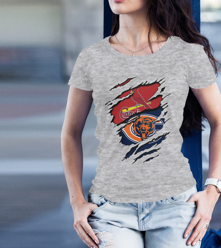 Cardinals Bears Claw Marks Sports T-Shirt