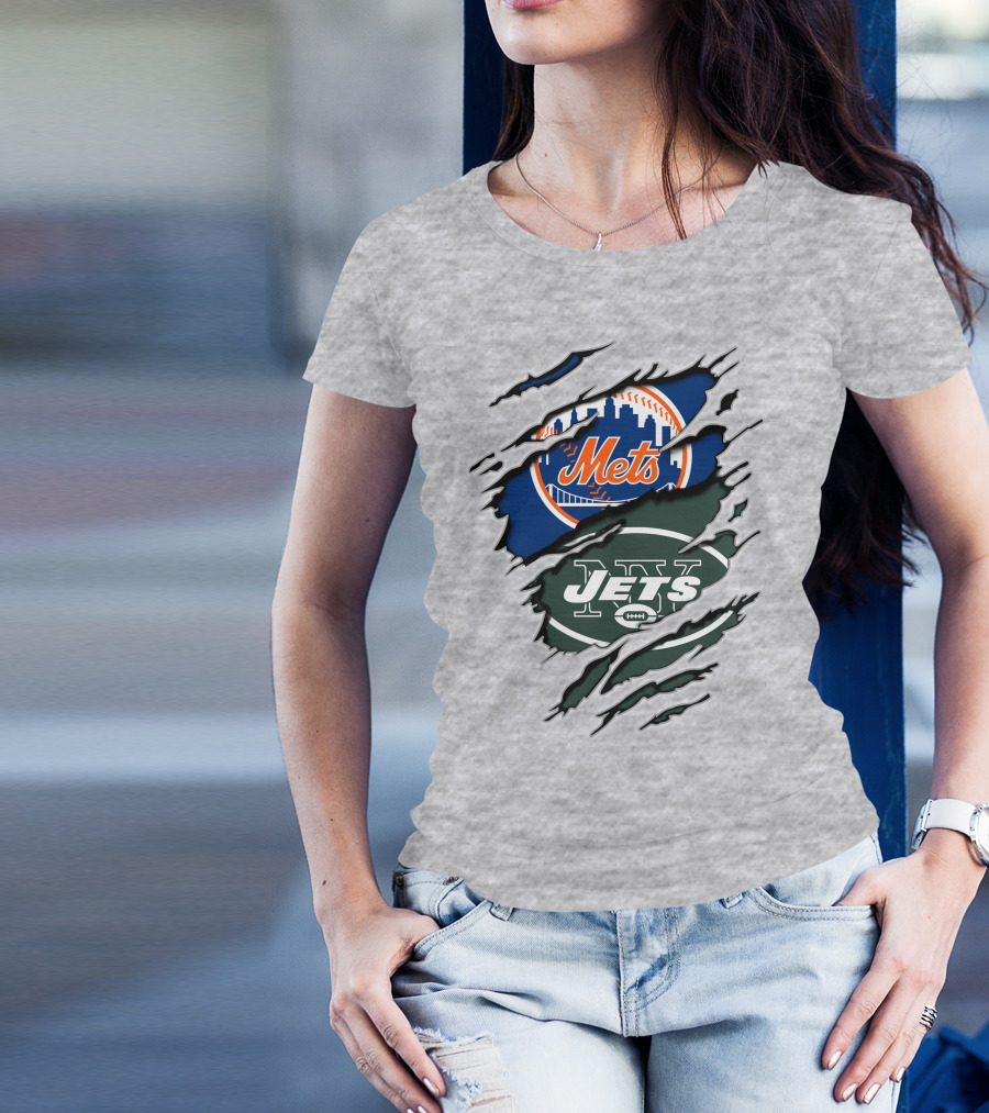 Mets Jets Claw Marks Scratch T-Shirt