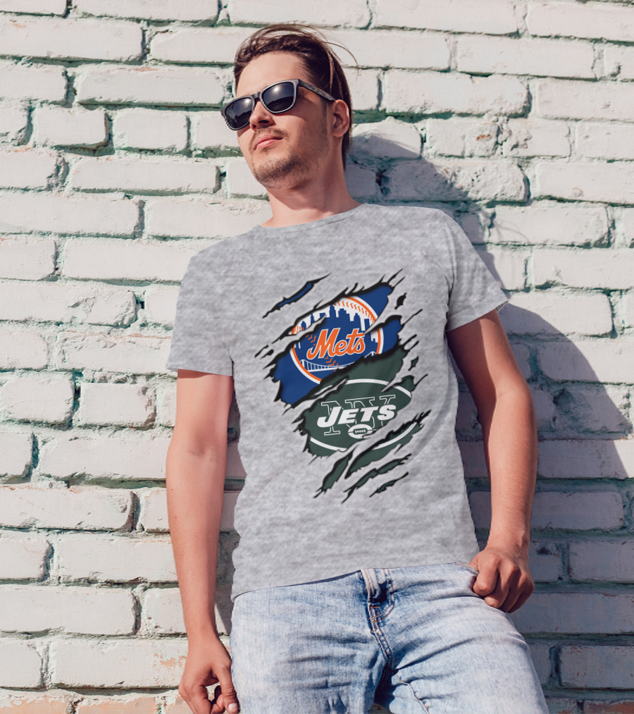 Mets Jets Claw Marks Scratch T-Shirt