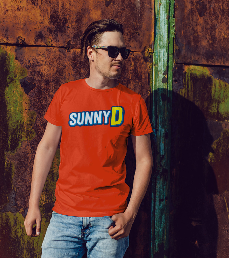 SUNNYD Retro Logo Bright Orange T-Shirt