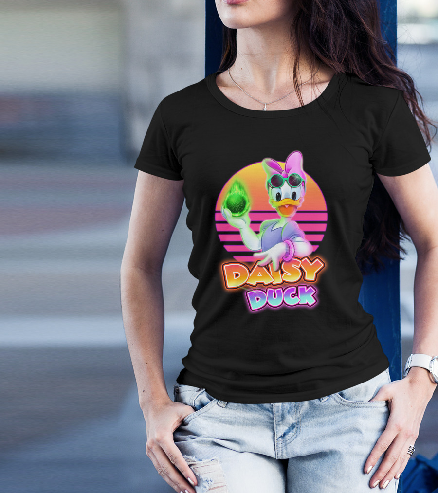 Daisy Duck Neon Glow Vintage Retro Aesthetic T-Shirt