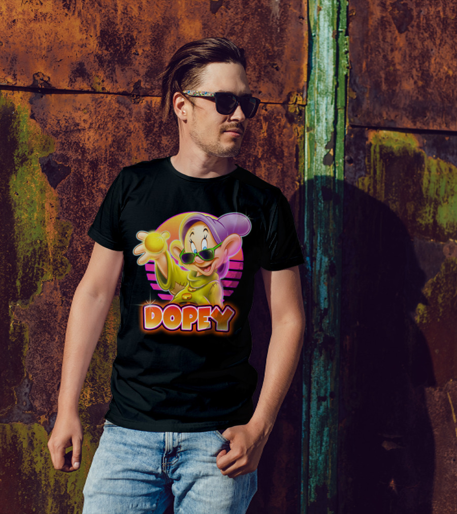 Dopey Retro Sunglasses Glow Neon Style T-Shirt