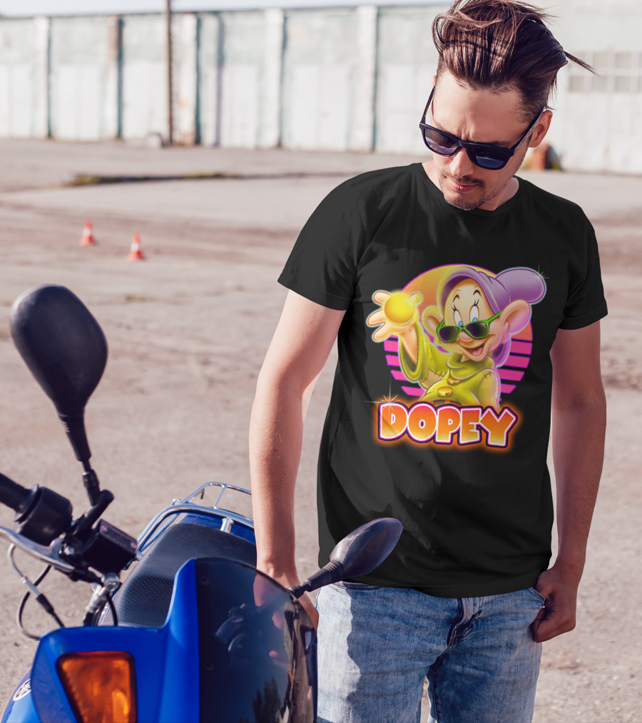Dopey Retro Sunglasses Glow Neon Style T-Shirt