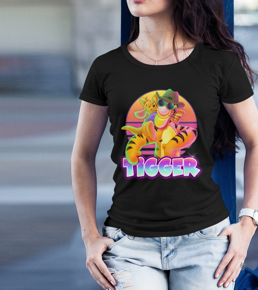 Tigger And Roo Neon Sunset Charm T-Shirt