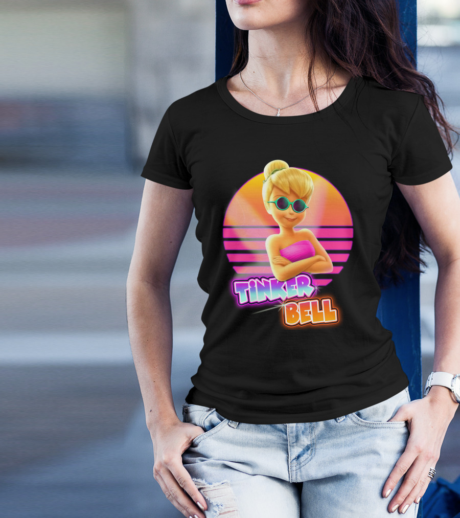 Tinker Bell 80S Retro Sunset Style T-Shirt