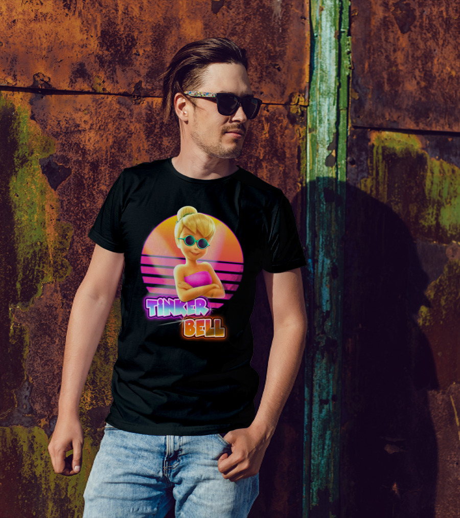 Tinker Bell 80S Retro Sunset Style T-Shirt