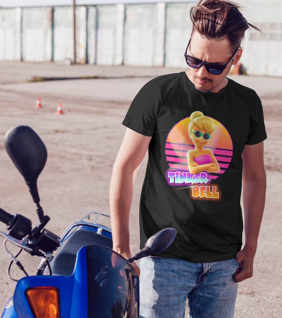 Tinker Bell 80S Retro Sunset Style T-Shirt