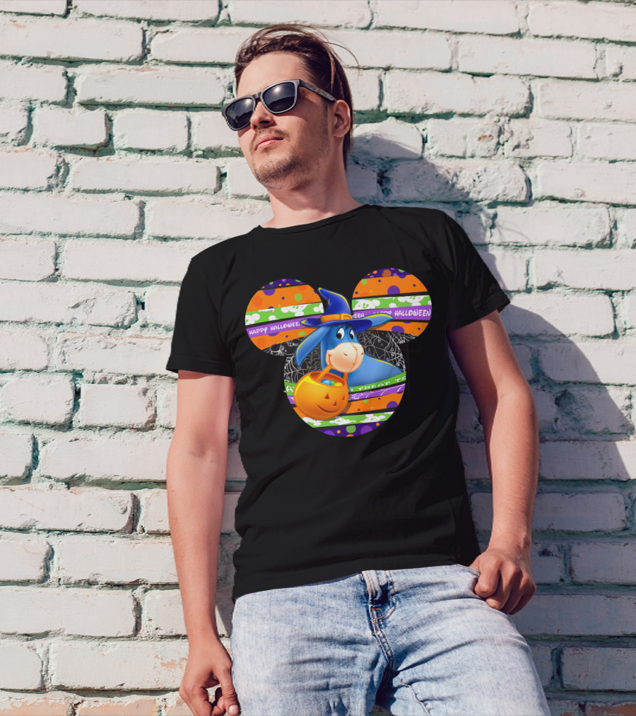 Eeyore Halloween Mickey Mouse Pumpkin Treat Happy Halloween T-Shirt