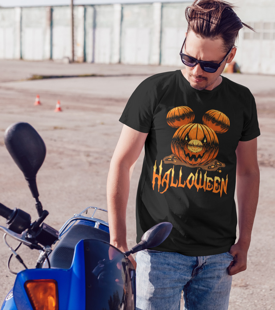Halloween Pumpkin Mickey Ears T-Shirt
