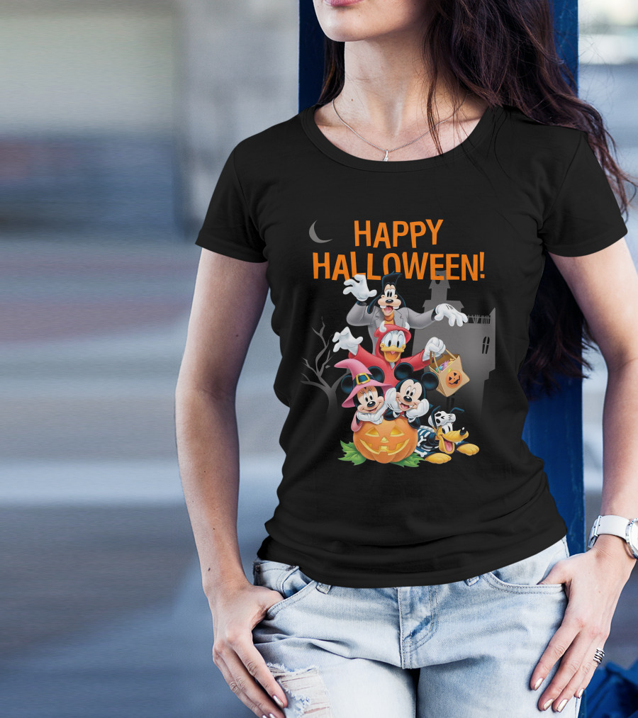 Happy Halloween 28 Mickey Donald Goofy Minnie Pluto T-Shirt