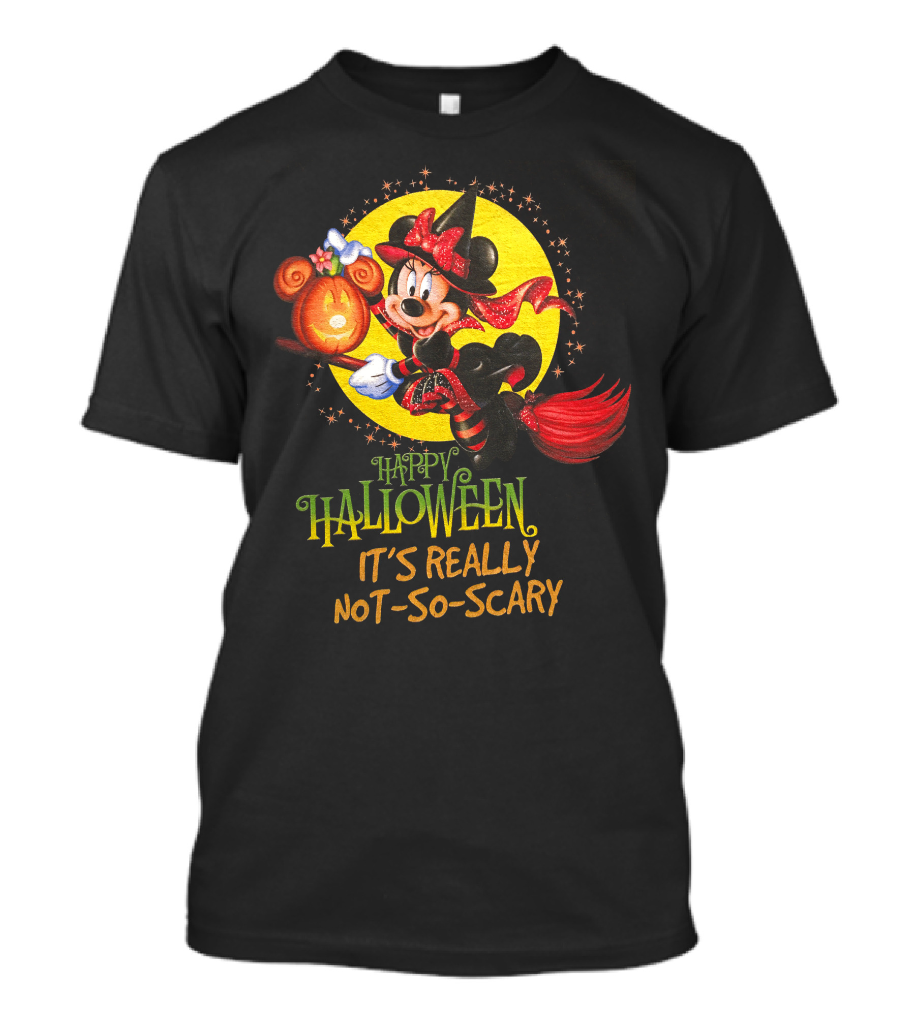 Happy Halloween It's Really Not-So-Scary Minnie Mouse Broomstick Potion Mickey Pumpkin T-Shirt