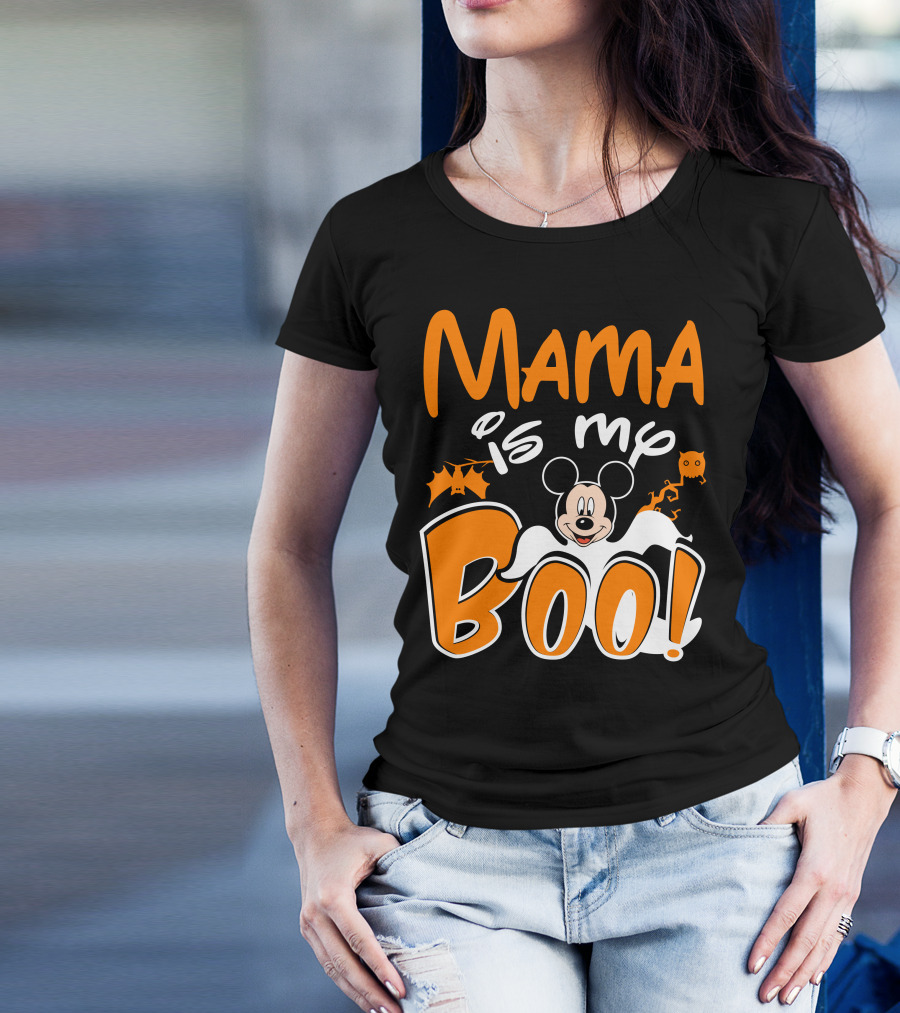 Mama Is My Boo Halloween Mickey Mouse Ghost T-Shirt