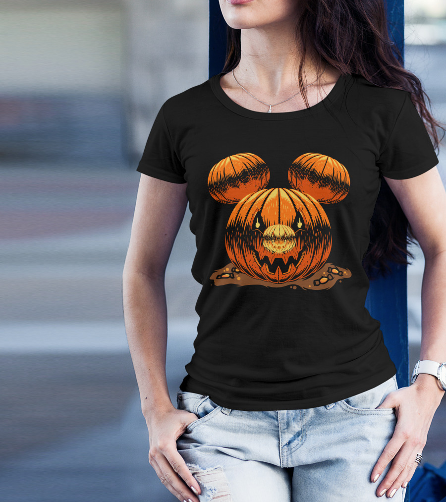 Halloween 76 Pumpkin Mouse Ears Jack-O'-Lantern T-Shirt