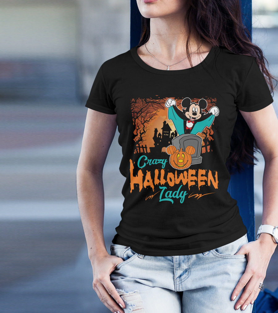 Crazy Halloween Lady T-Shirt
