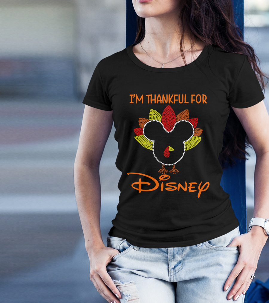 I'm Thankful For Disney Thanksgiving Turkey Mickey T-Shirt