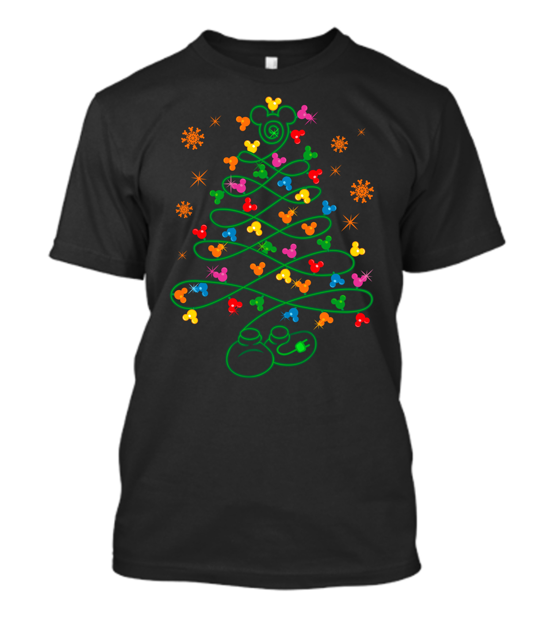 Merry Christmas 29 Mickey Mouse Ears Christmas Tree Lights T-Shirt