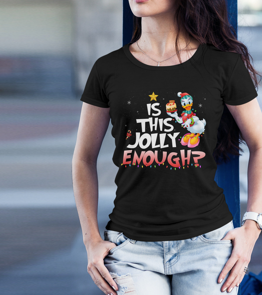 Is This Jolly Enough Daisy Duck Christmas Cake Star T-Shirt