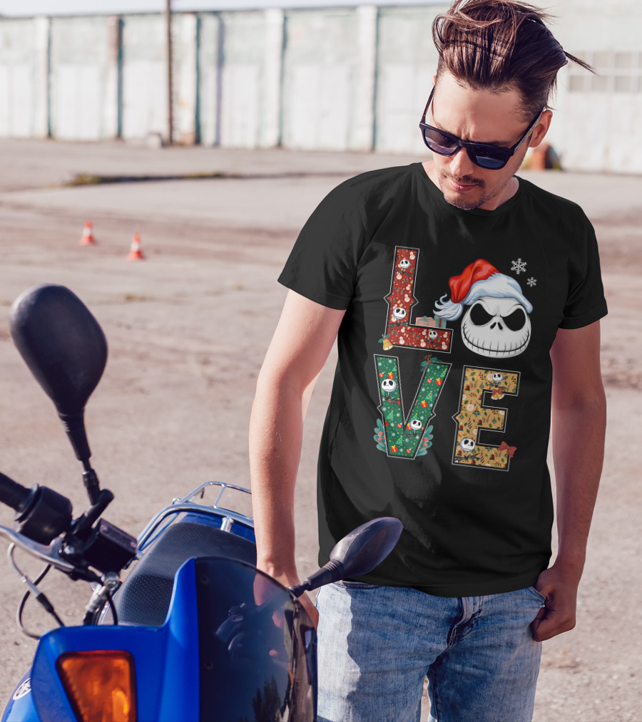 Love Jack Skellington Christmas Theme T-Shirt