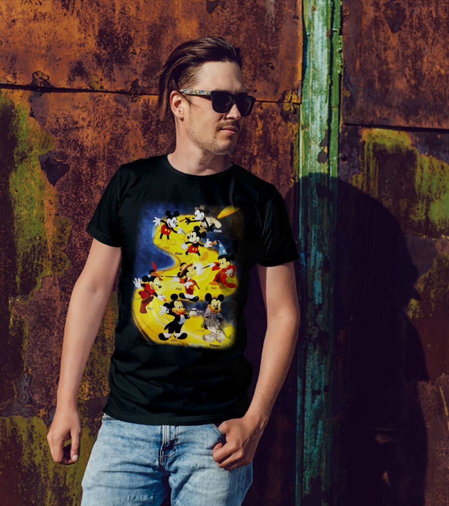 Mickey Through The Years 1928 1931 1936 1940 1941 1947 1955 Today T-Shirt
