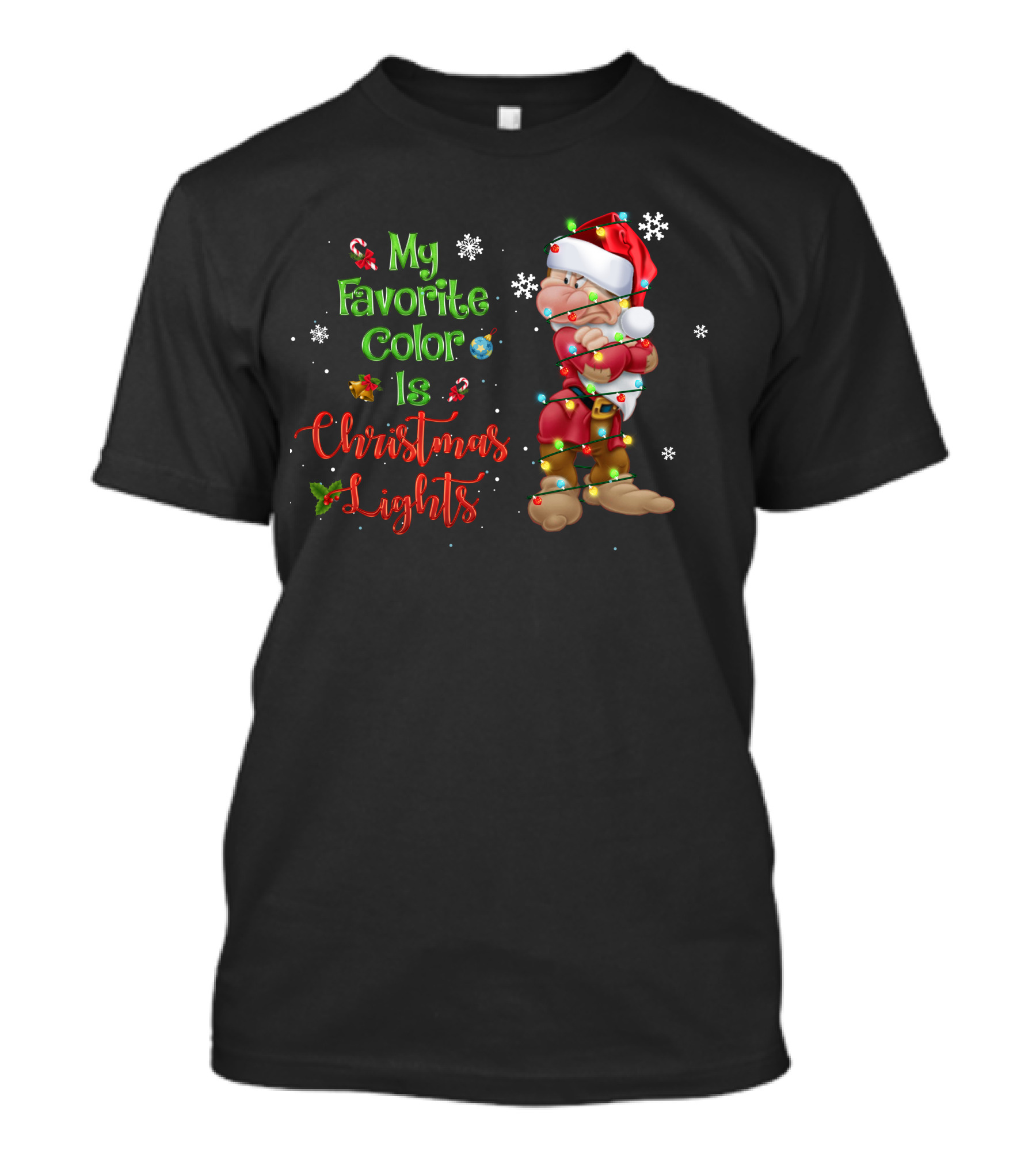 My Favorite Color Is Christmas Lights Grumpy T-Shirt