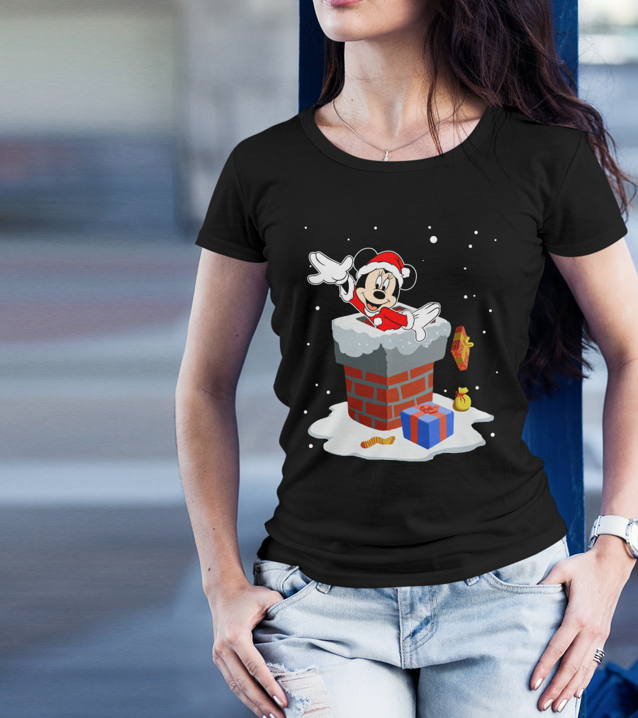 Minnie Santa Christmas Chimney Presents T-Shirt