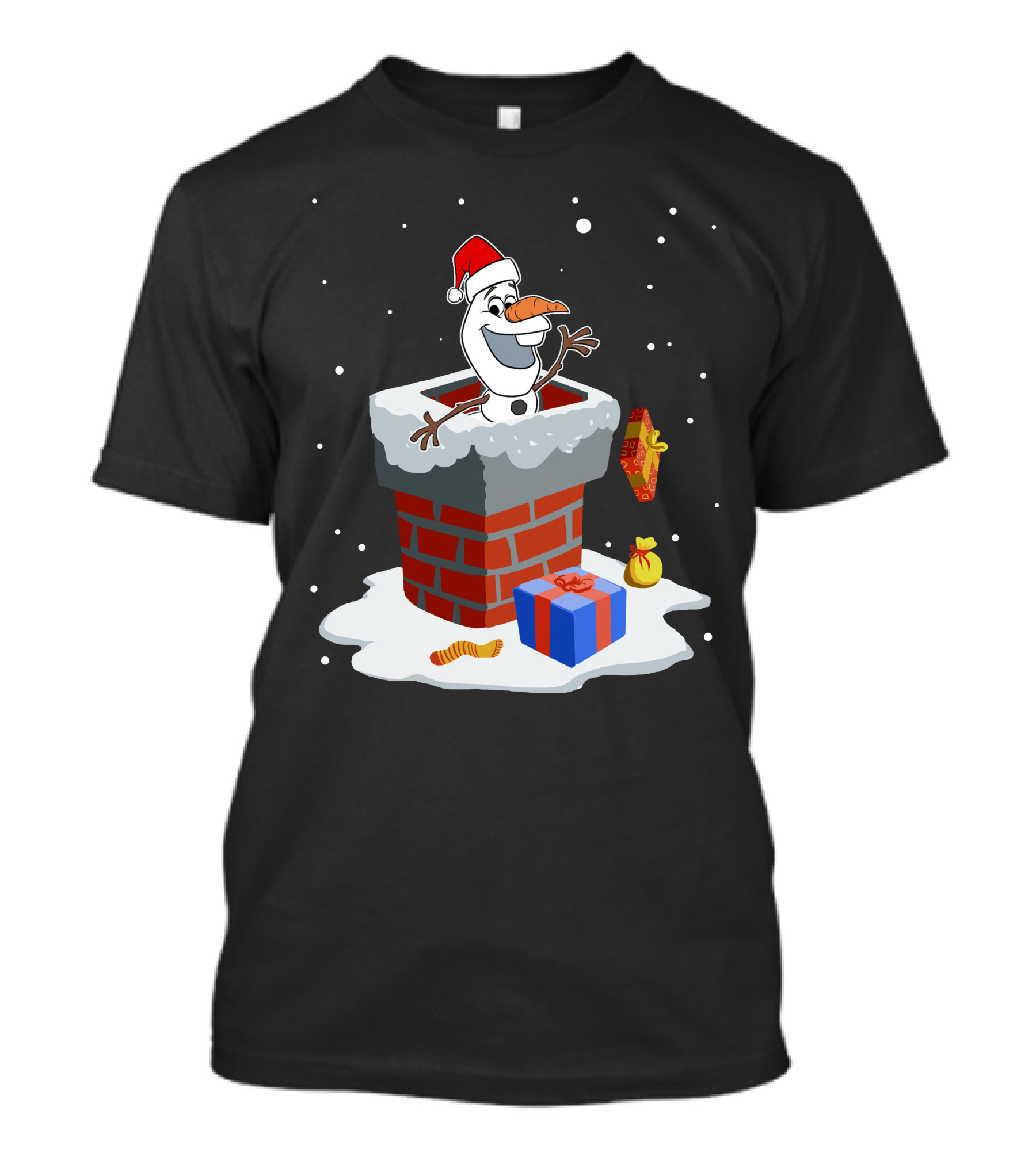 Olaf Santa Chimney Surprise Christmas Snowman T-Shirt