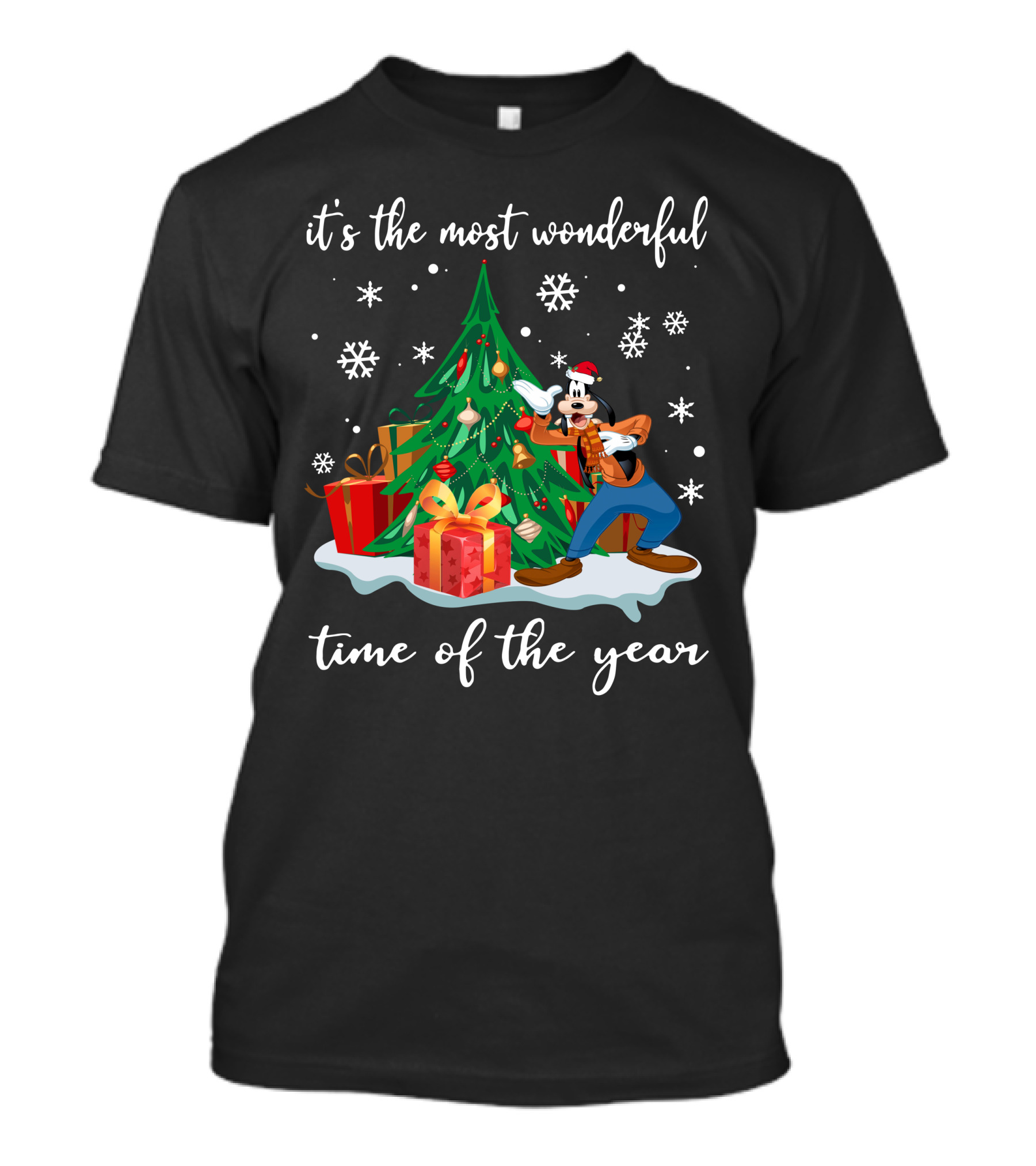 It's The Most Wonderful Time Of The Year Goofy Christmas Tree Snowflakes T-Shirt