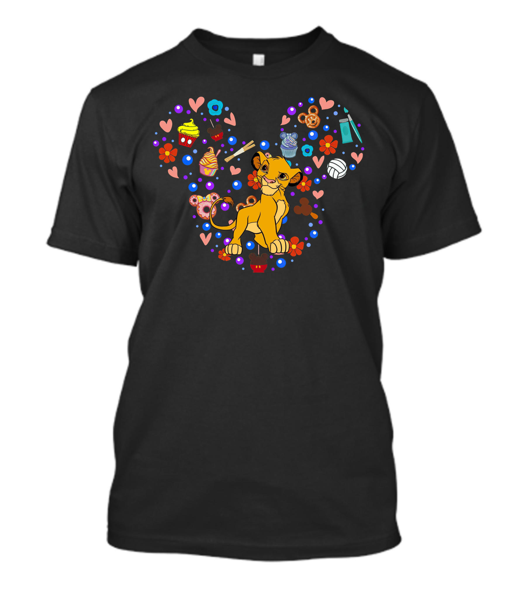 Simba Heart With Snacks And Hearts T-Shirt