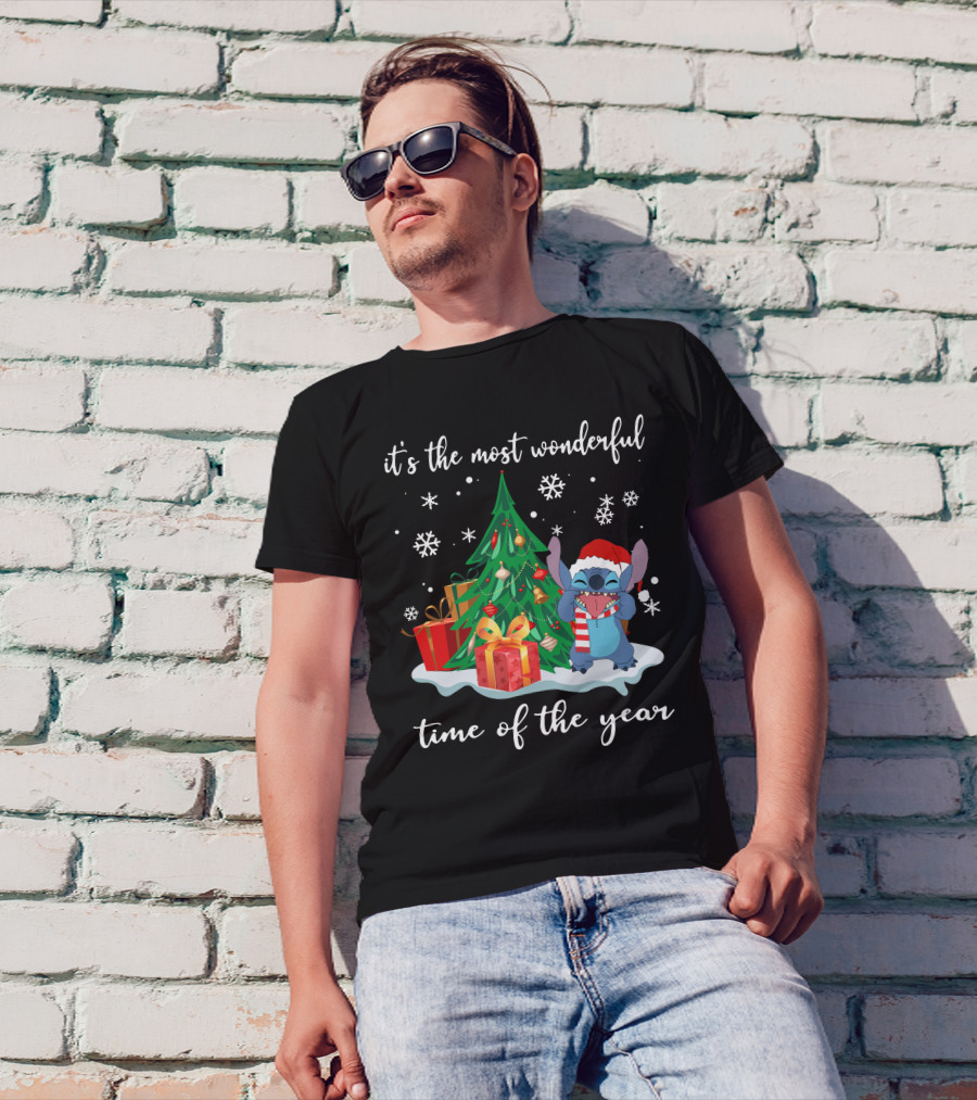 It's The Most Wonderful Time Of The Year Stitch Christmas Tree And Presents T-Shirt