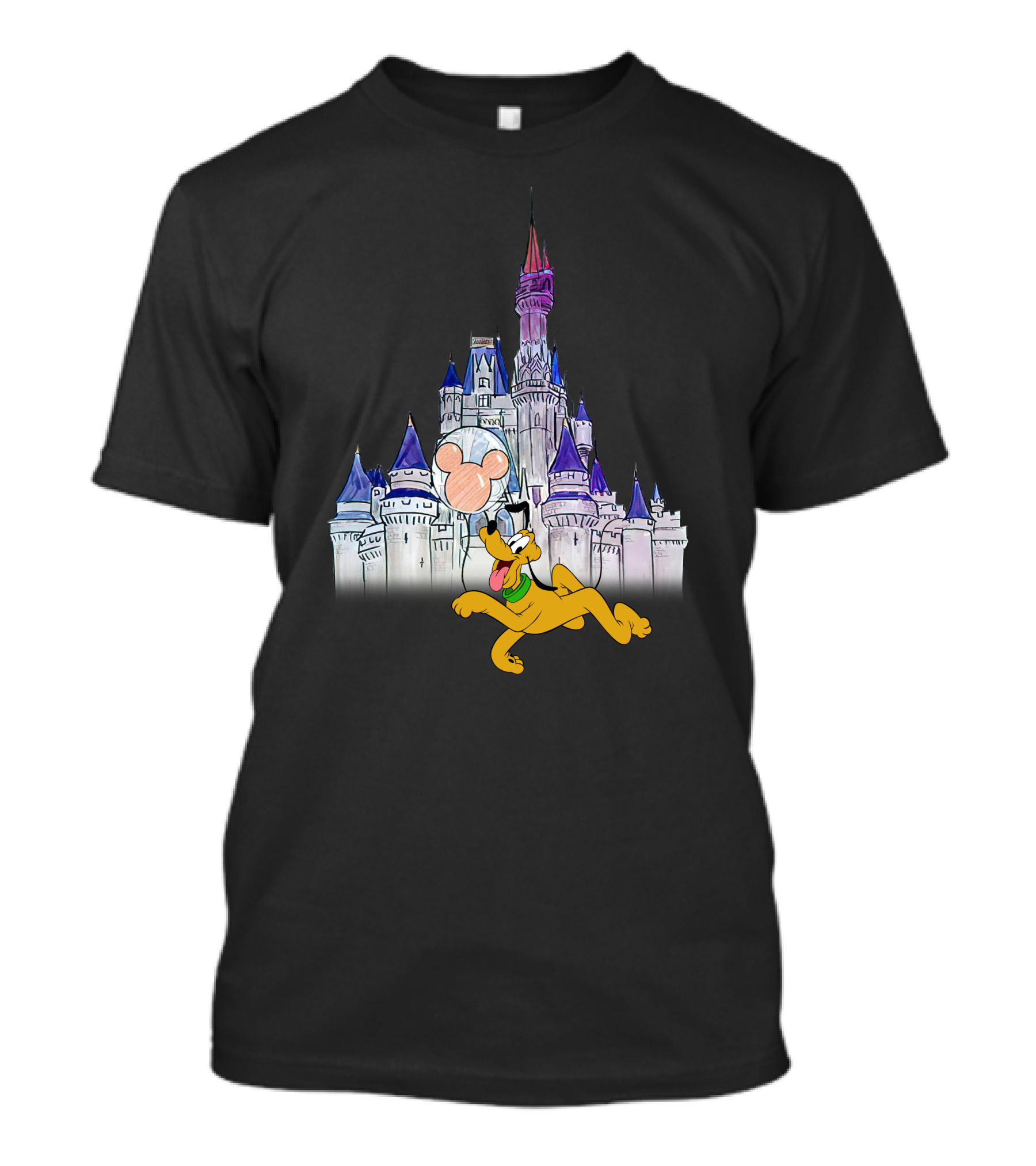 Pluto Disney Castle Mickey Balloon T-Shirt