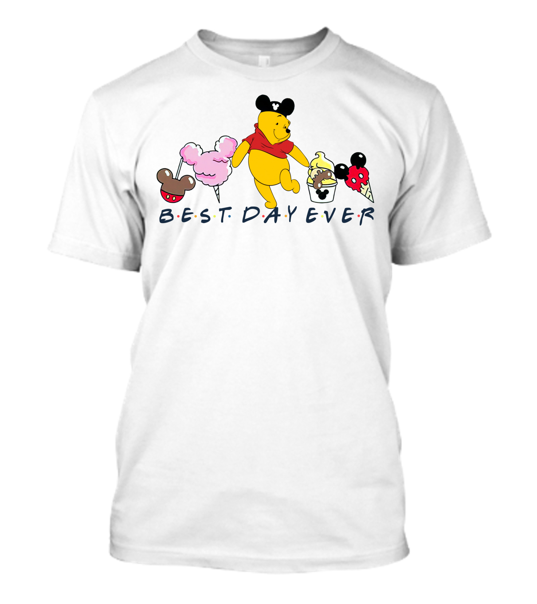 Best Day Ever Pooh Mickey Mouse Ears Ice Cream Treats T-Shirt