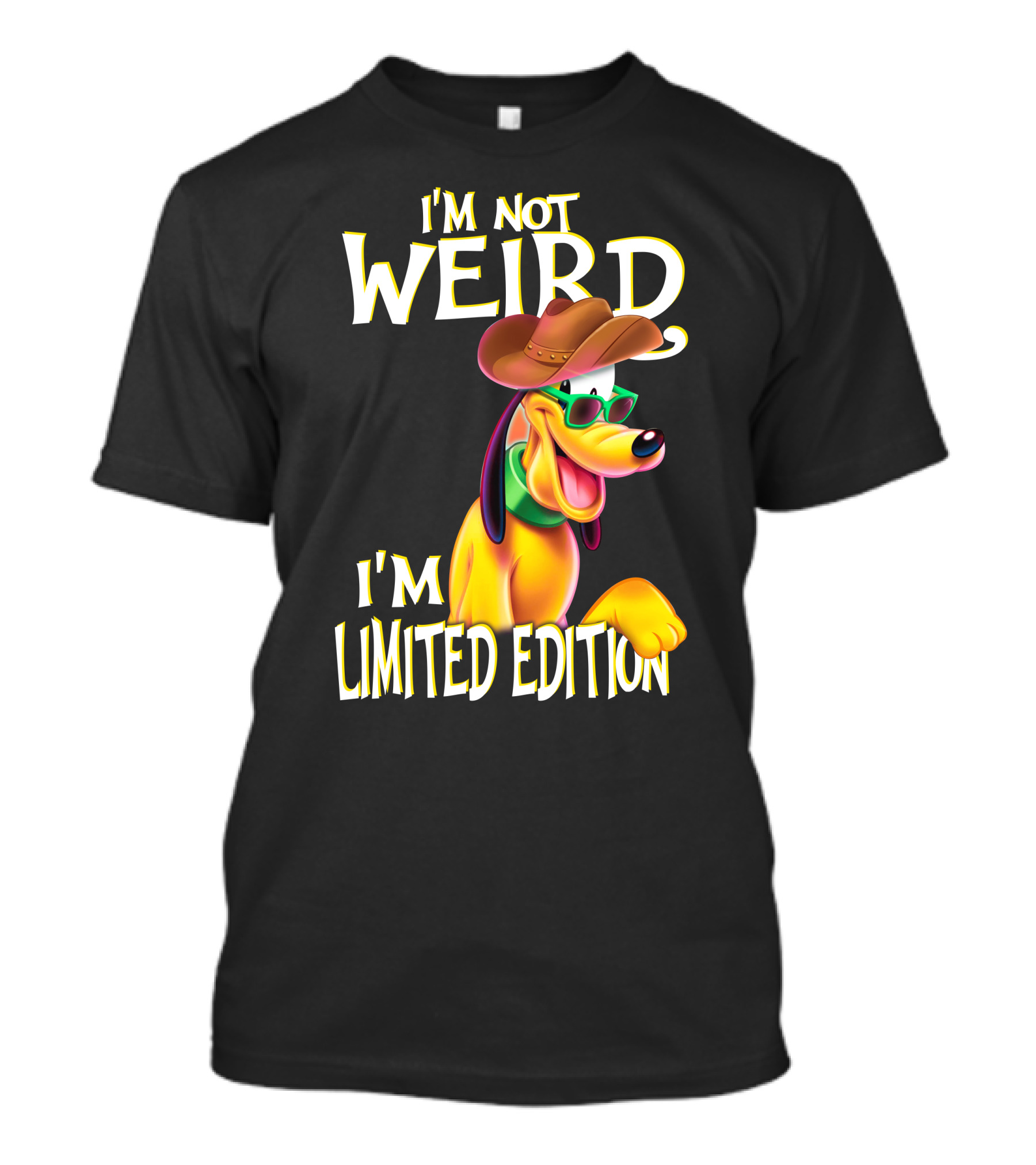 I'm Not Weird I'm Pluto Wearing Cowboy Hat And Sunglasses T-Shirt