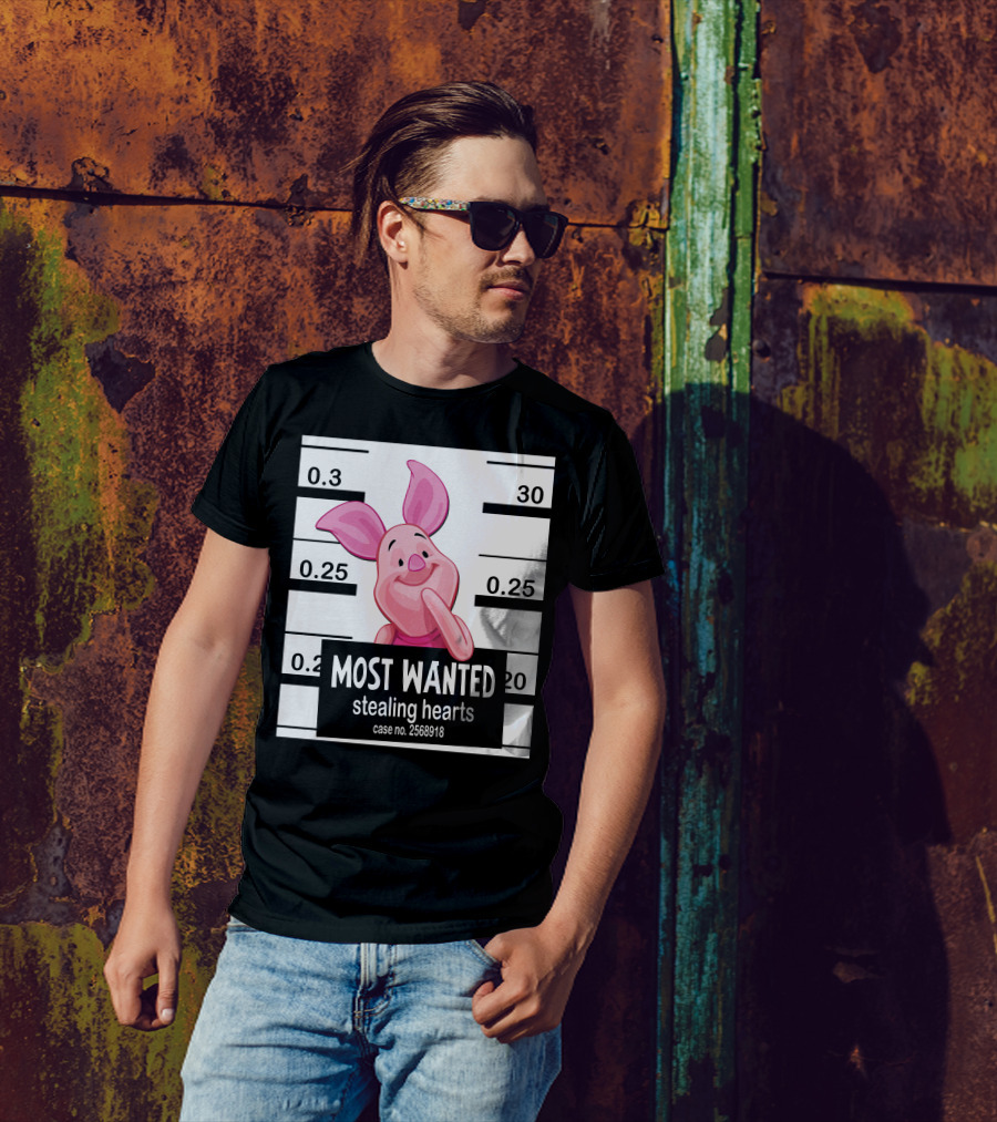 Most Wanted Piglet Stealing Hearts Mugshot Case No. 2568918 T-Shirt