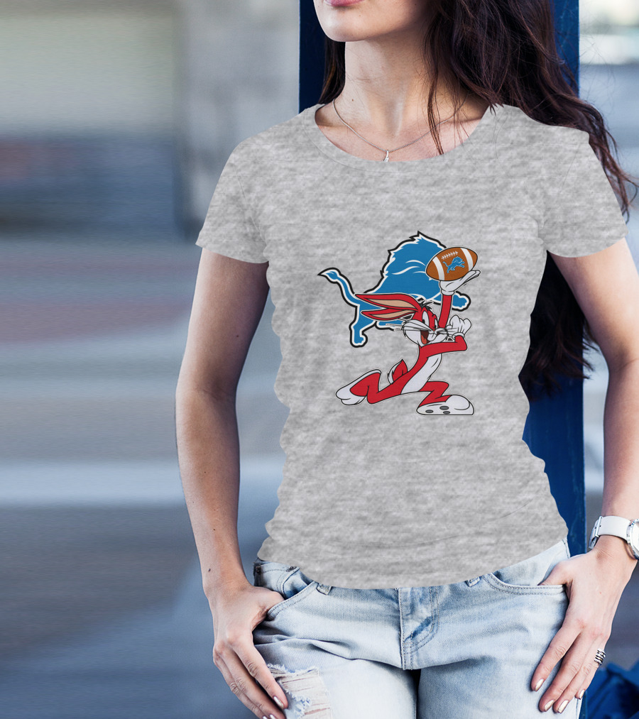 Detroit Lions Bunny Chiefs Football Crossover T-Shirt