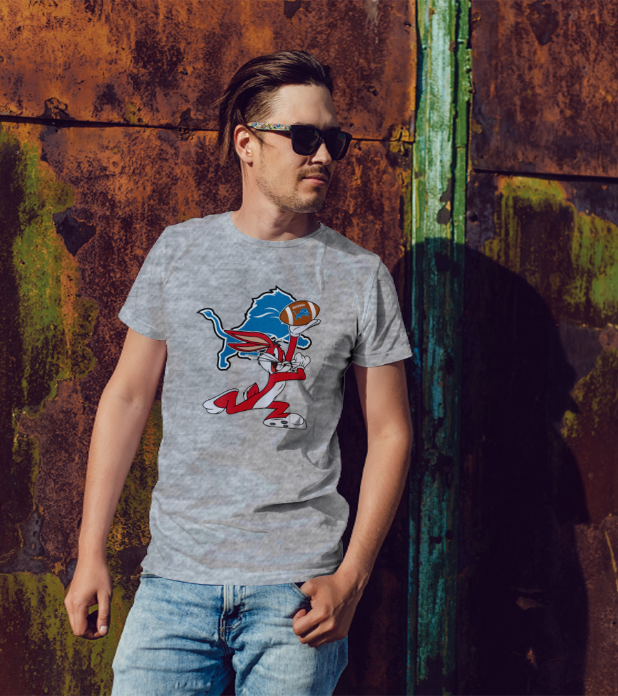 Detroit Lions Bunny Chiefs Football Crossover T-Shirt