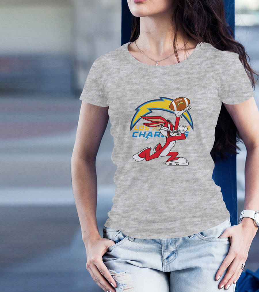 Los Angeles Chargers Bunny Football T-Shirt