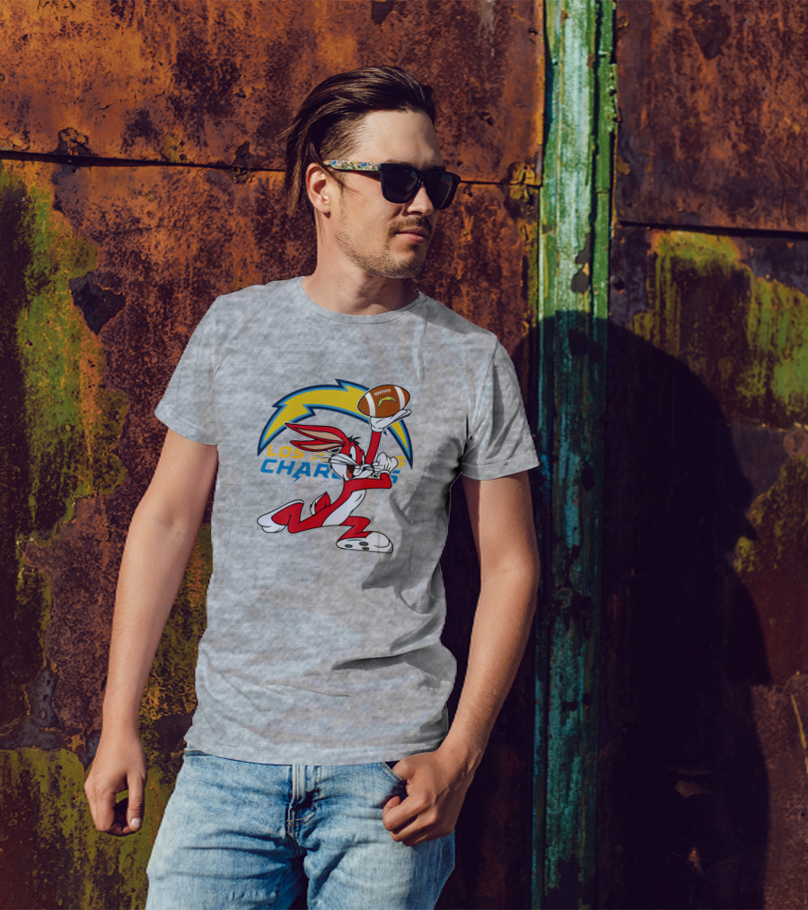 Los Angeles Chargers Bunny Football T-Shirt