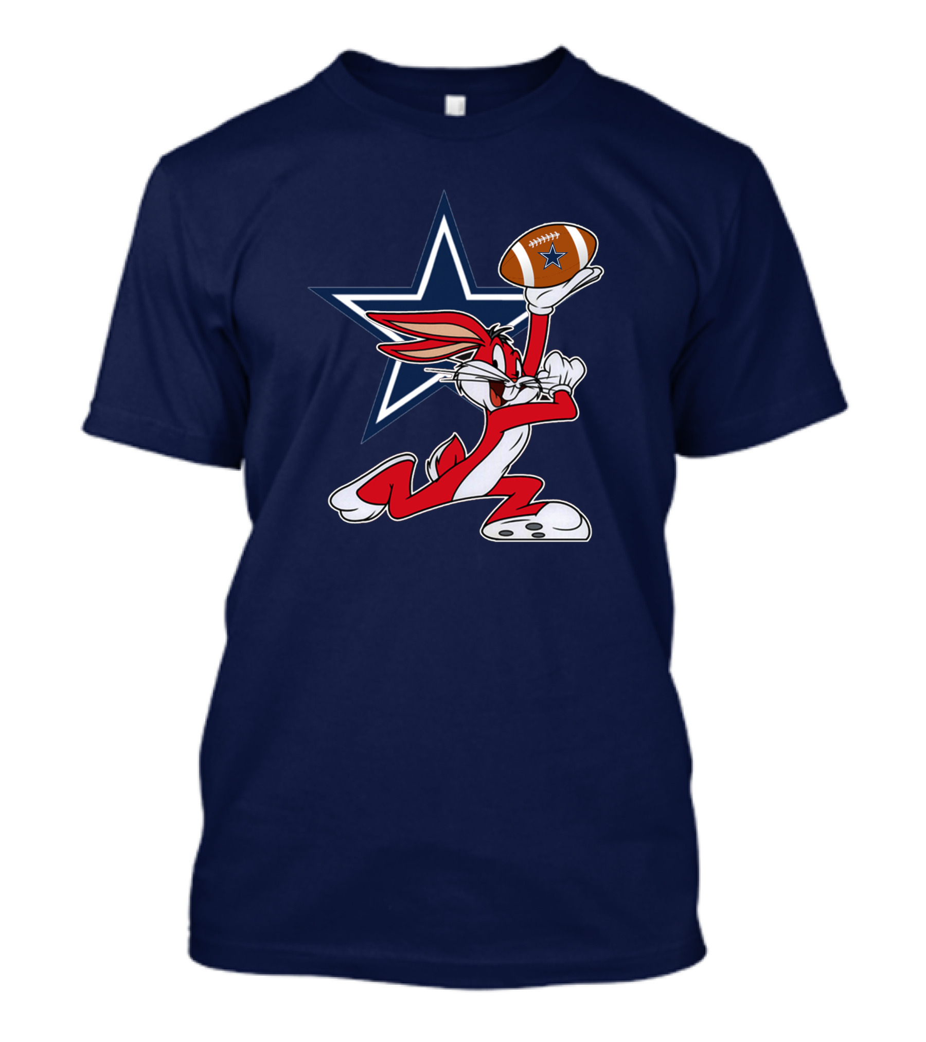 Dallas Cowboys Bunny Holding Football Star T-Shirt