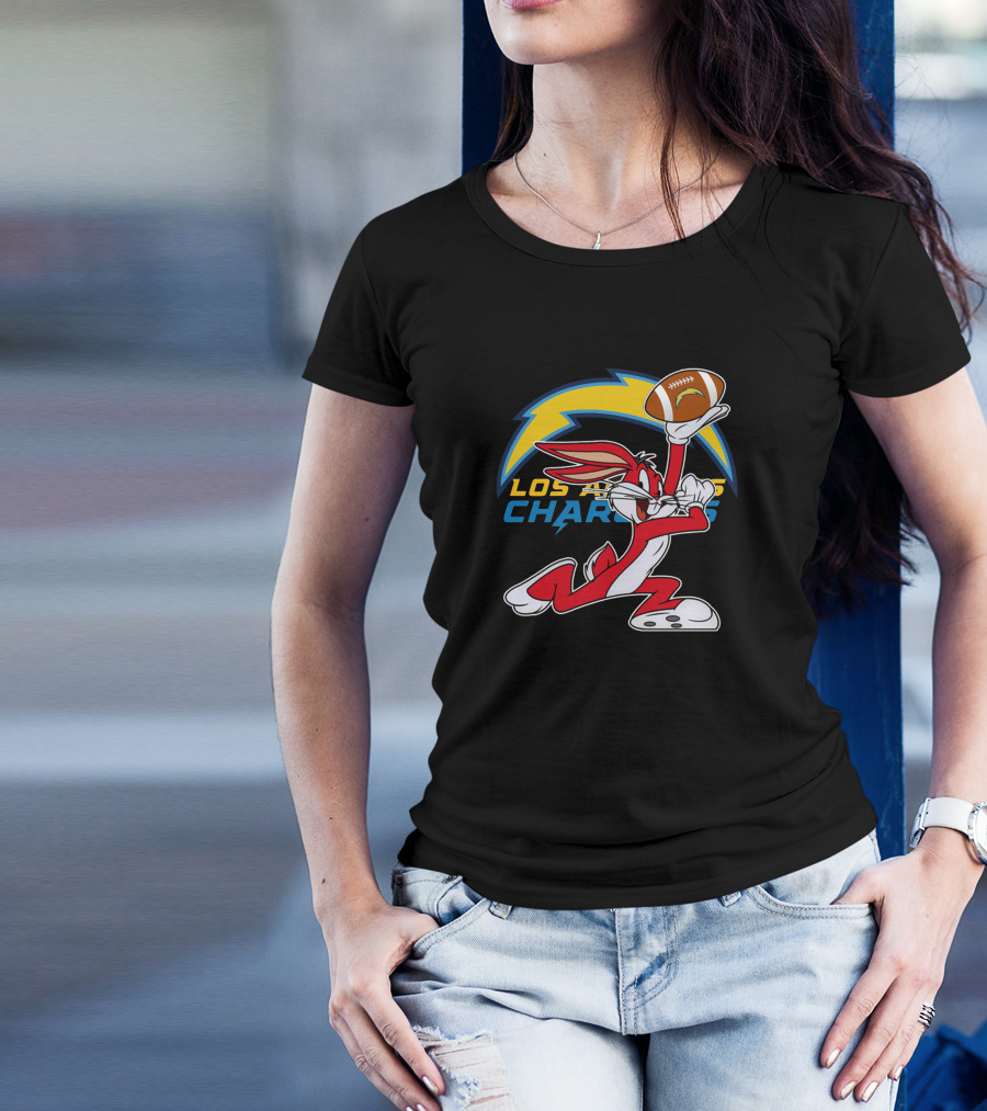 Los Angeles Chargers Bugs Bunny Football T-Shirt