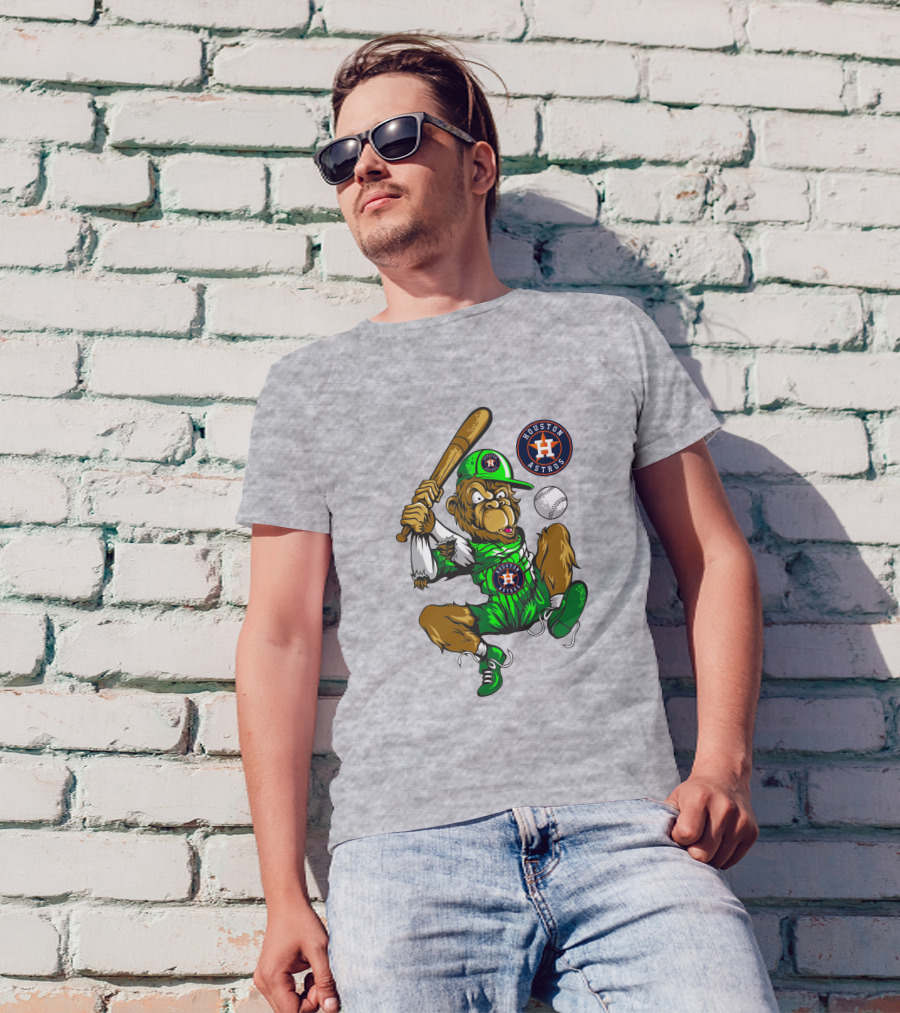 Houston Astros Baseball Monkey Home Run Swing T-Shirt