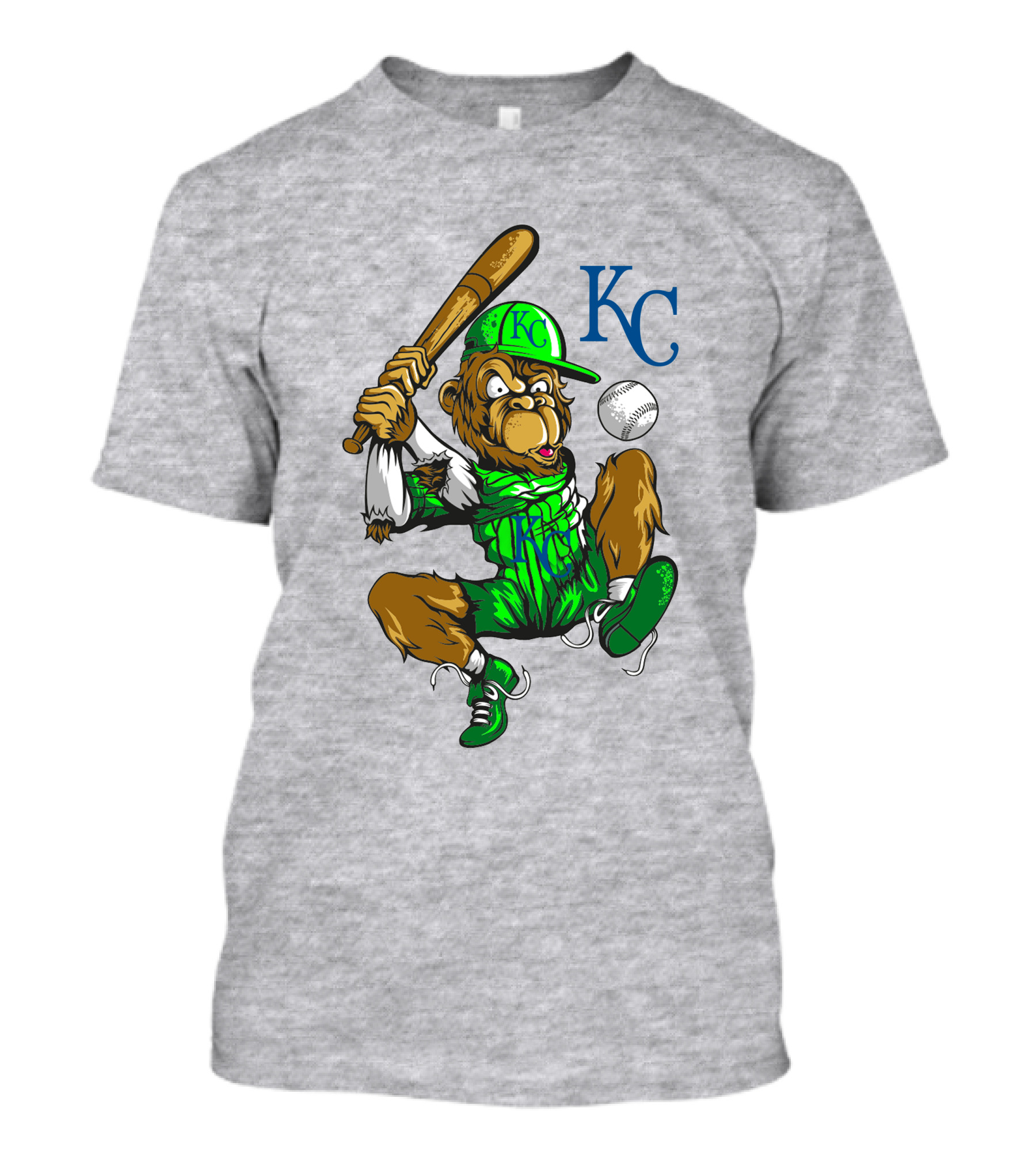 Kansas City Royals Monkey With Bat And Baseball T-Shirt