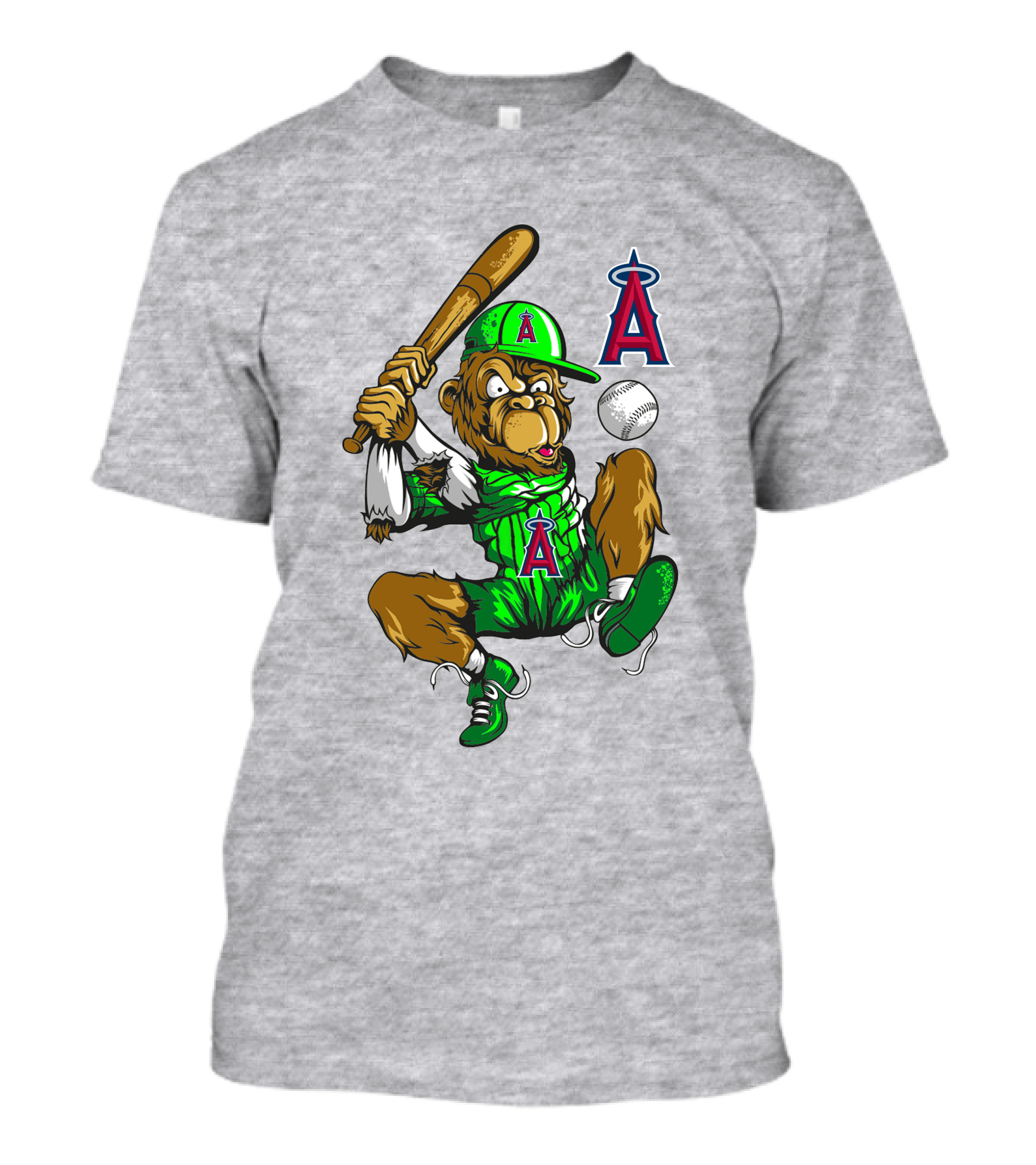 Los Angeles Angels Mascot Swinging With Baseball And Bat T-Shirt