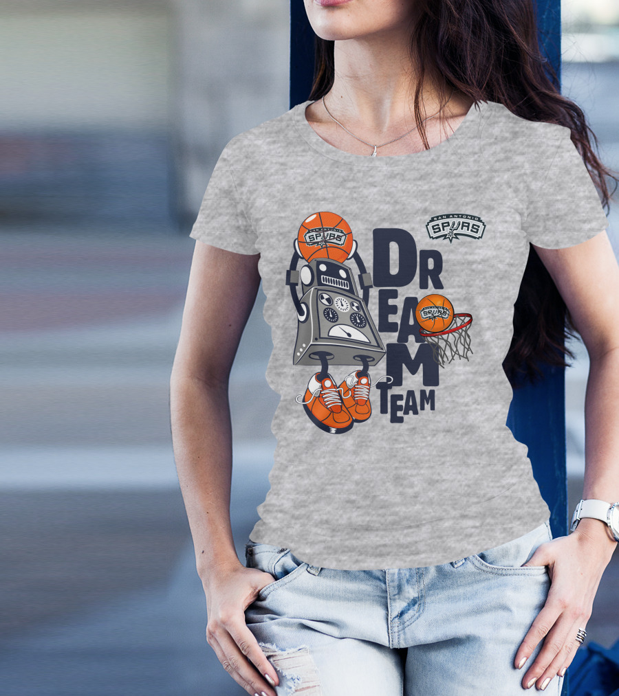 San Antonio Spurs Dream Team Robot Basketball Sneakers T-Shirt