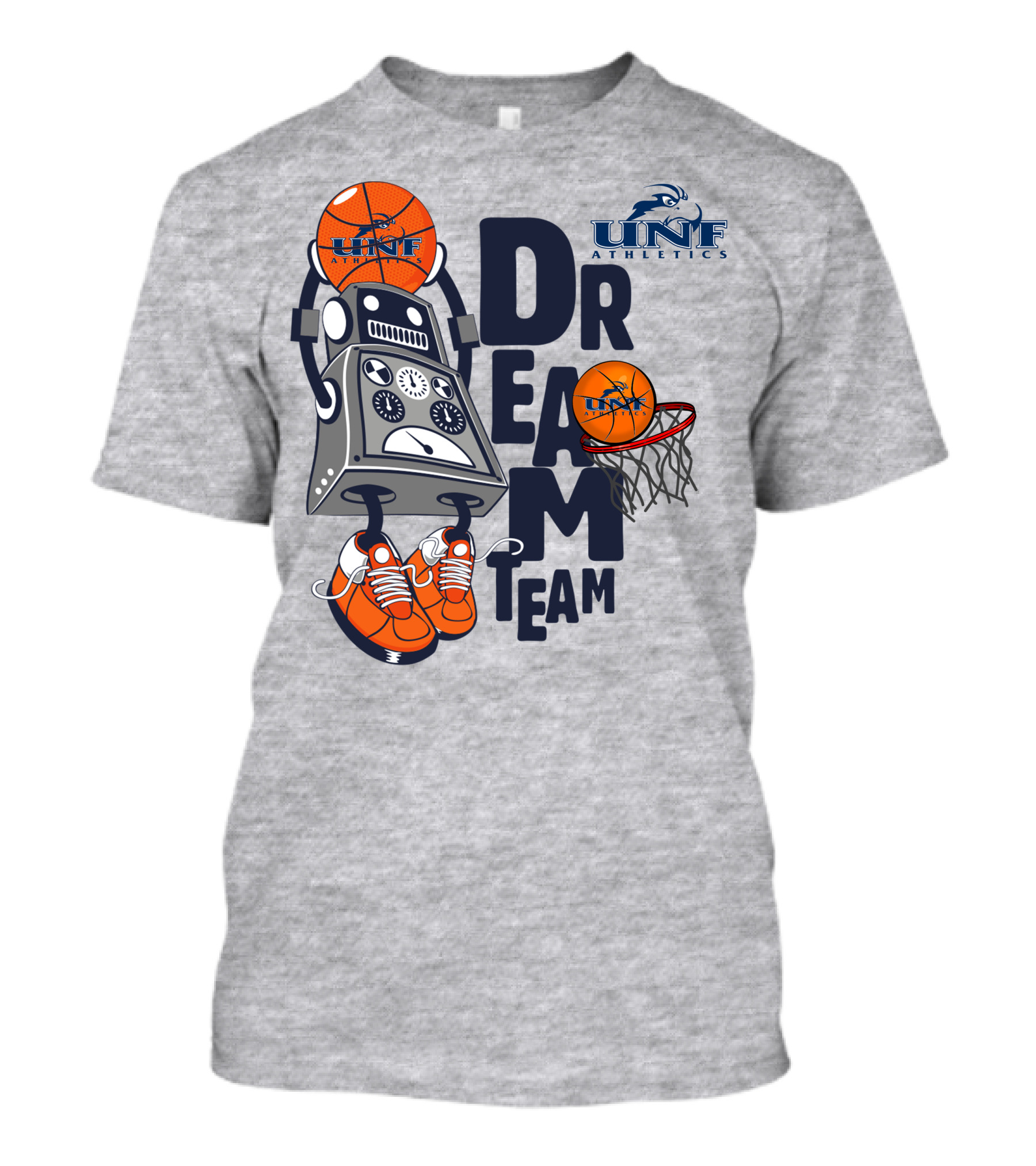 Unf Athletics Dream Team Robot Basketball T-Shirt