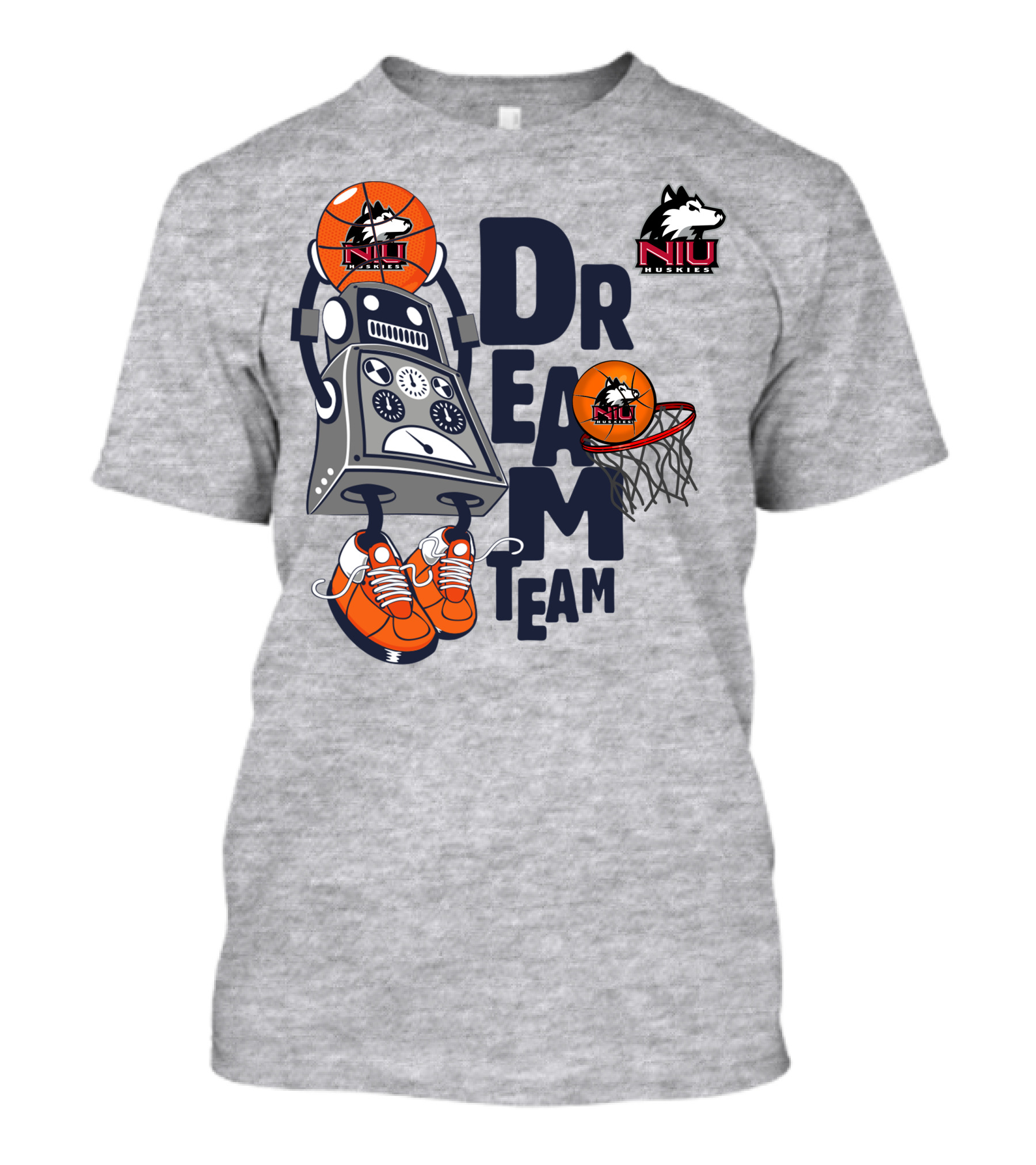 Niu Huskies Dream Team Basketball Robot T-Shirt