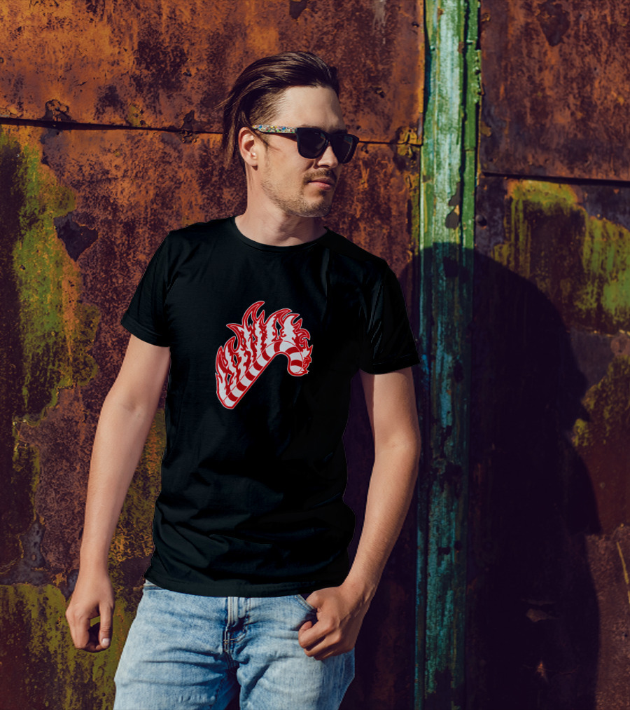 Sapnap Merch Holiday Candy Cane Flaming T-Shirt