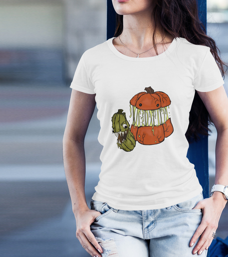 Megan Garner Spooky Art Drop Oh My Gourd Pumpkin Creature T-Shirt
