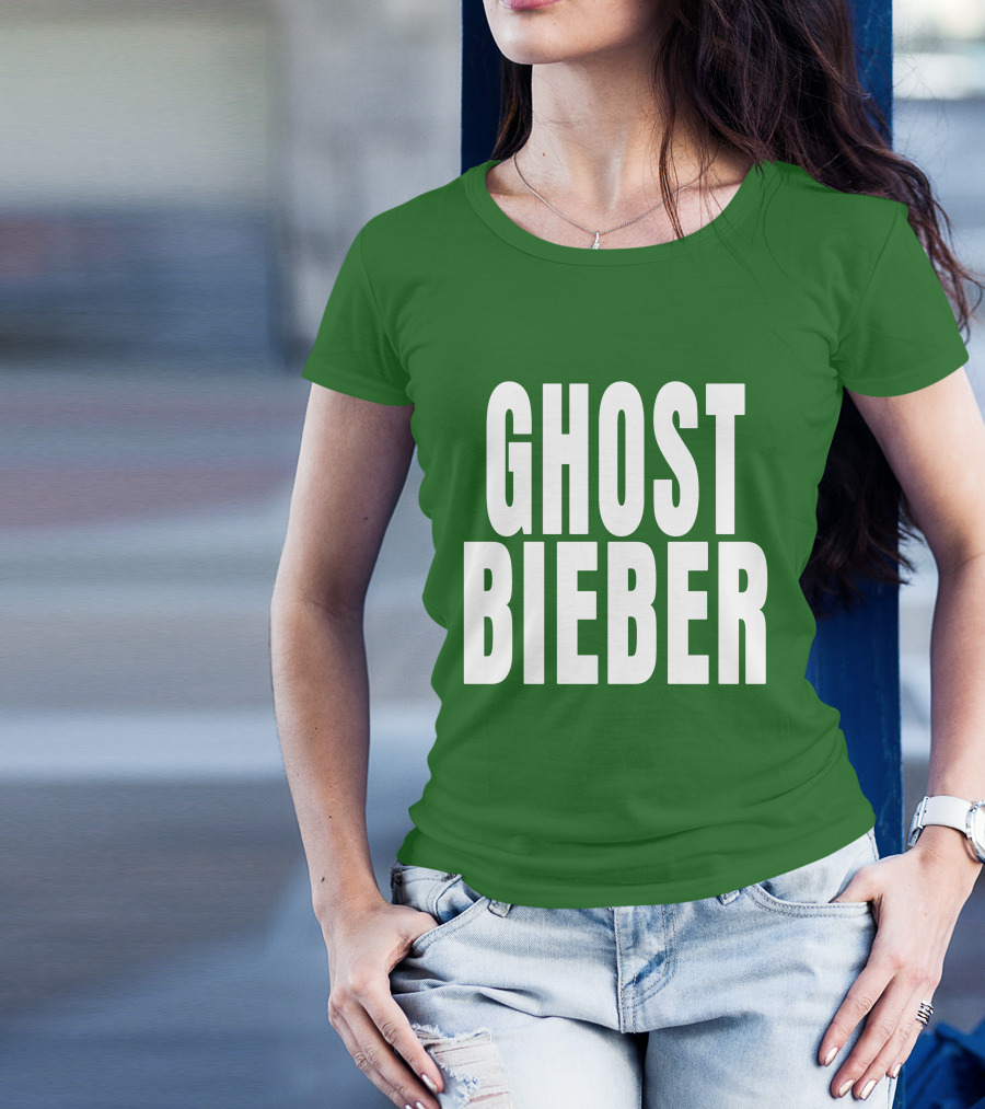 Shop Justin Bieber Music Ghost Bieber Crewneck T-Shirt