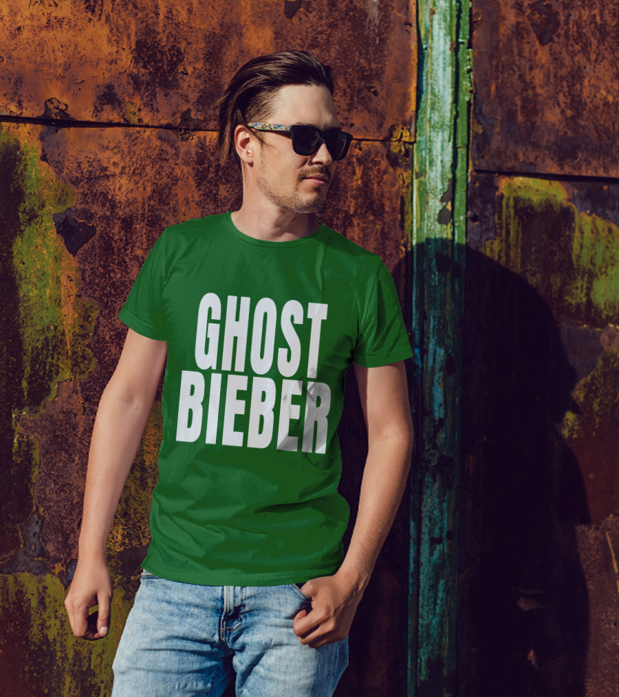 Shop Justin Bieber Music Ghost Bieber Crewneck T-Shirt