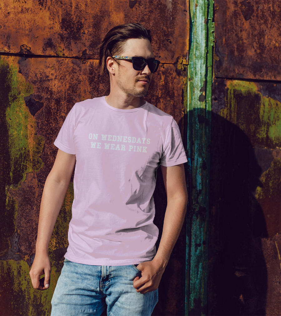 ISAWITFIRST Mean Girls On Wednesdays We Wear Pink Iconic Quote Fashion T-Shirt